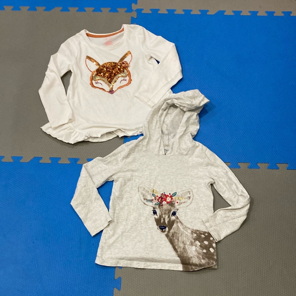 Kids' Animal Print Long Sleeve Tops - size 5/6
